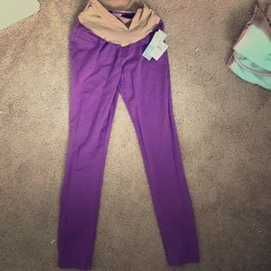 Purple maternity jeans